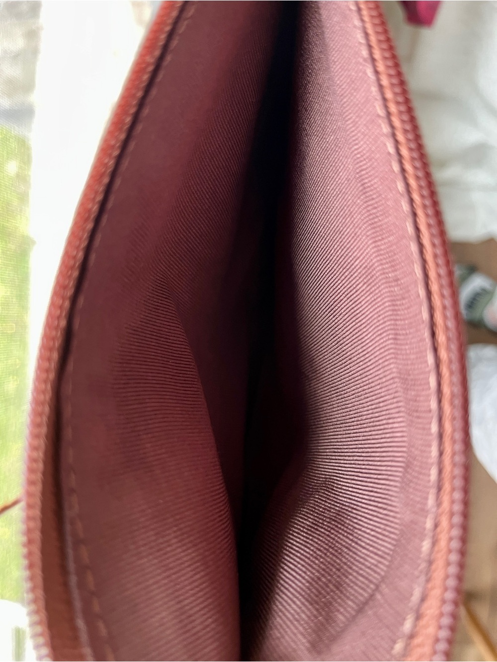 Hammitt tan leather zip pouch/ clutch/cosmetic bag/ purse organizer, like new - Picture 5 of 9